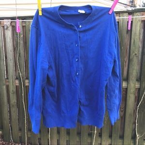 Bright blue J. Crew cardigan